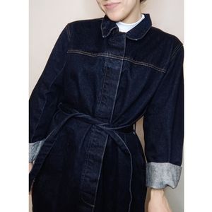 Denim Trench Coat, 100% Cotton | L.A. Blues | XL